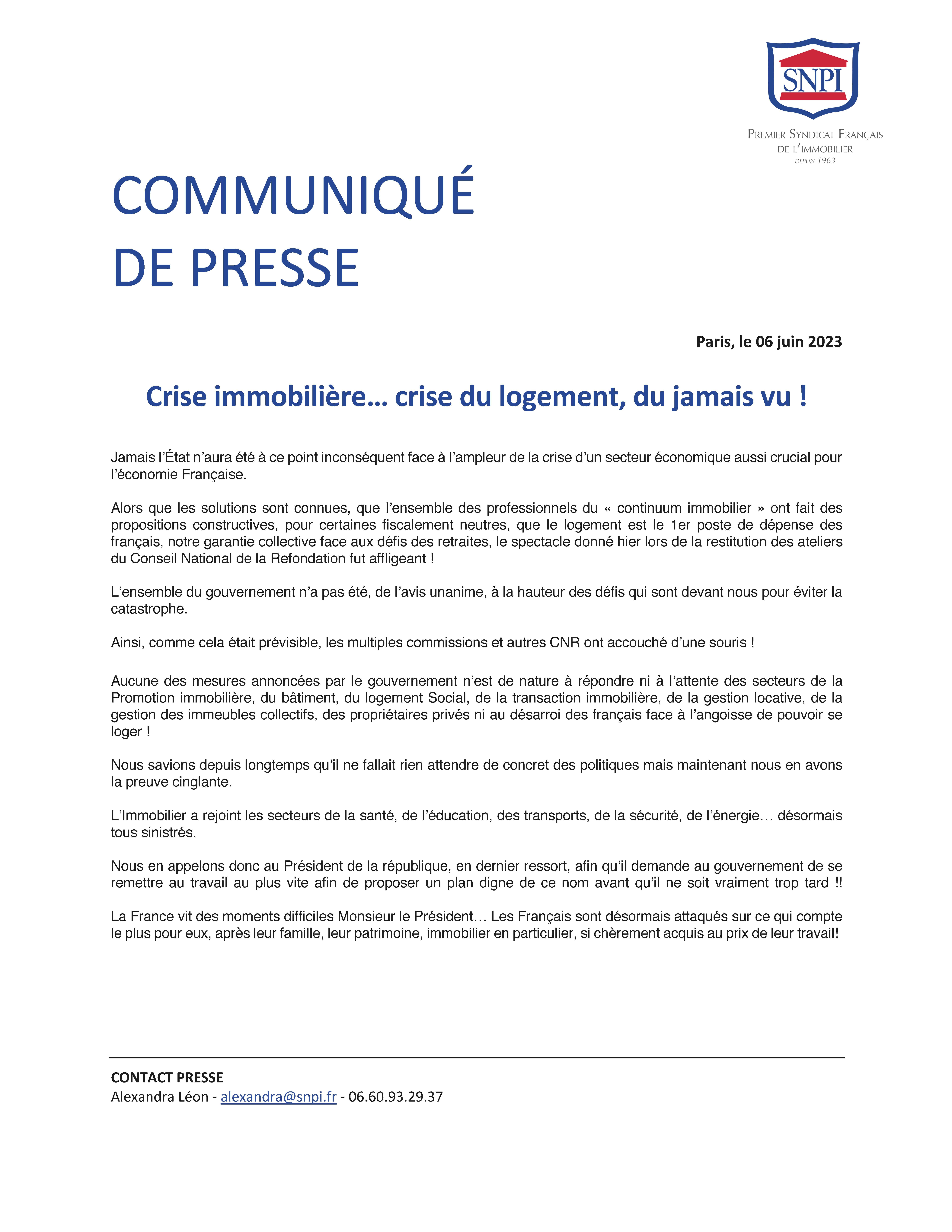 Crise immobilière… crise du logement, du jamais vu !